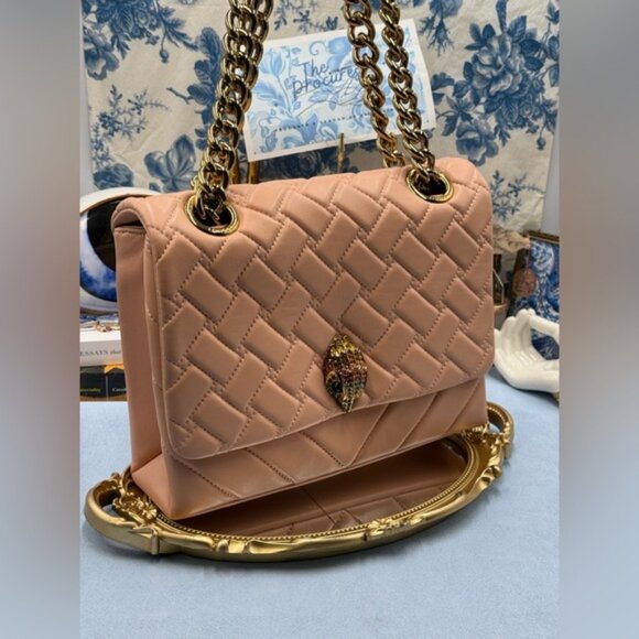🆕 KURT GEIGER LONDON 🧿 NWOT Large Kensington Long Flap East West Bag, Peach - Picture 2 of 16